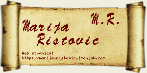 Marija Ristović vizit kartica